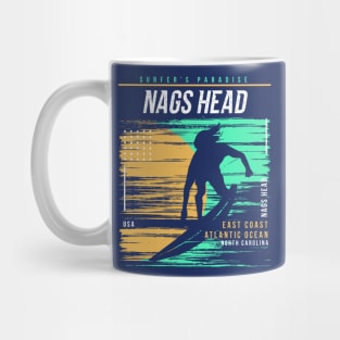 Retro Surfing Nags Head, North Carolina // Vintage Surfer Beach // Surfer's Paradise Mug